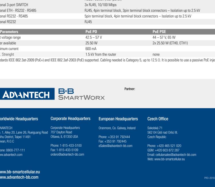 研華BB-SR30319125-SWH LTE 路由器、5E、USB、2I/O、SD、2S、帶 Wifi、PD、SL、Acc、SWH
