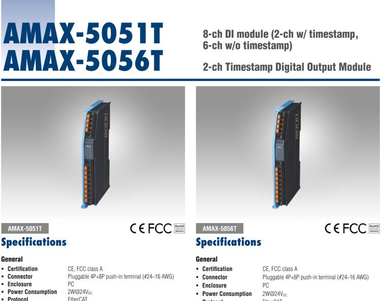研華AMAX-5056T 2路帶時間戳數(shù)字量輸出模塊，0.3A 漏型（插片式）