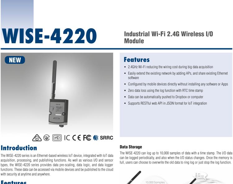 研華WISE-4220-S231 內(nèi)置溫濕度傳感器物聯(lián)網(wǎng)無線傳感器節(jié)點(diǎn)