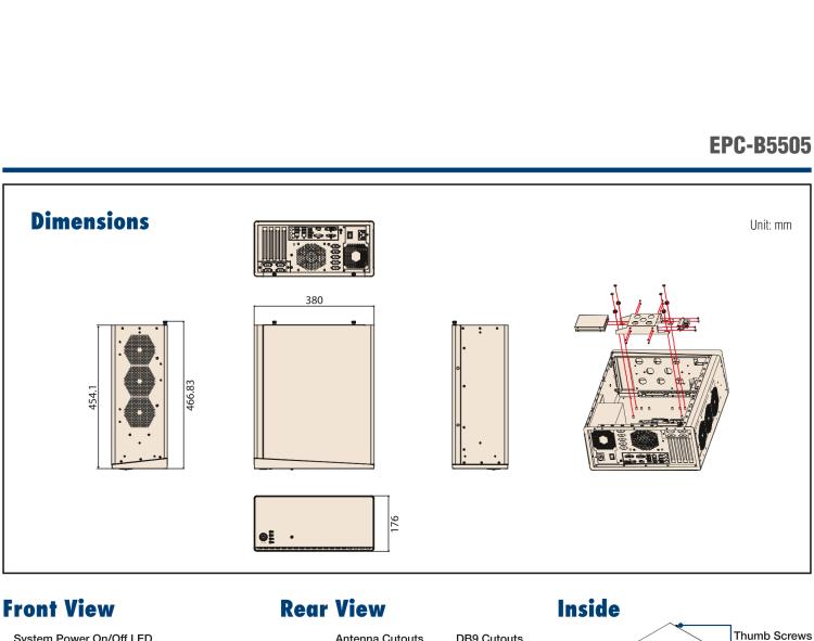 研華EPC-B5505 適配Intel? 第6/7代 Core ? i/Xeon E3系列處理器，搭載H110芯片組。標(biāo)準(zhǔn)4U上架，廣泛適用于各種行業(yè)。