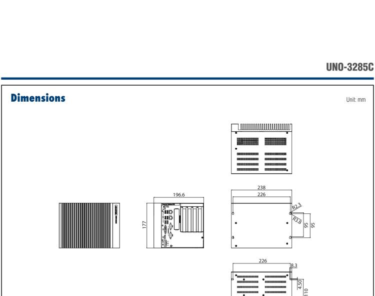 研華UNO-3285C 搭配Intel? Core?處理器，4×PCI(e) 擴(kuò)展槽，2 x GbE, 2 x mPCIe, HDMI, DVI-I