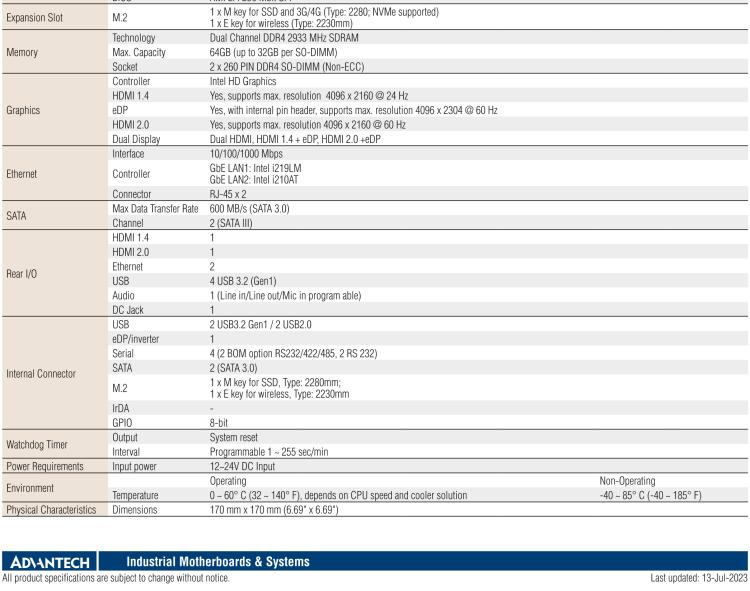 研華AIMB-287 適配Intel? 第10代 Core? i 系列處理器，搭載H420E芯片組。超薄設(shè)計(jì)，性能強(qiáng)勁。