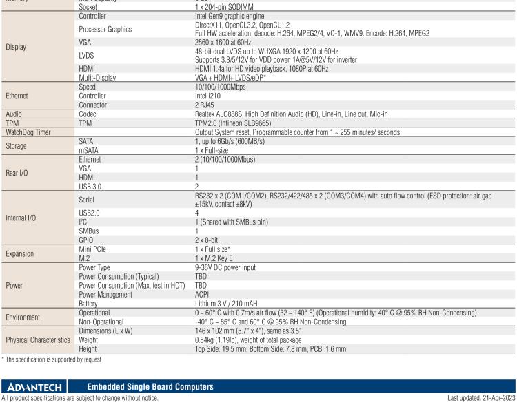 研華PCM-9366 Intel 第六代Atom?奔騰N4200賽揚(yáng)N3350，3.5寸單板電腦