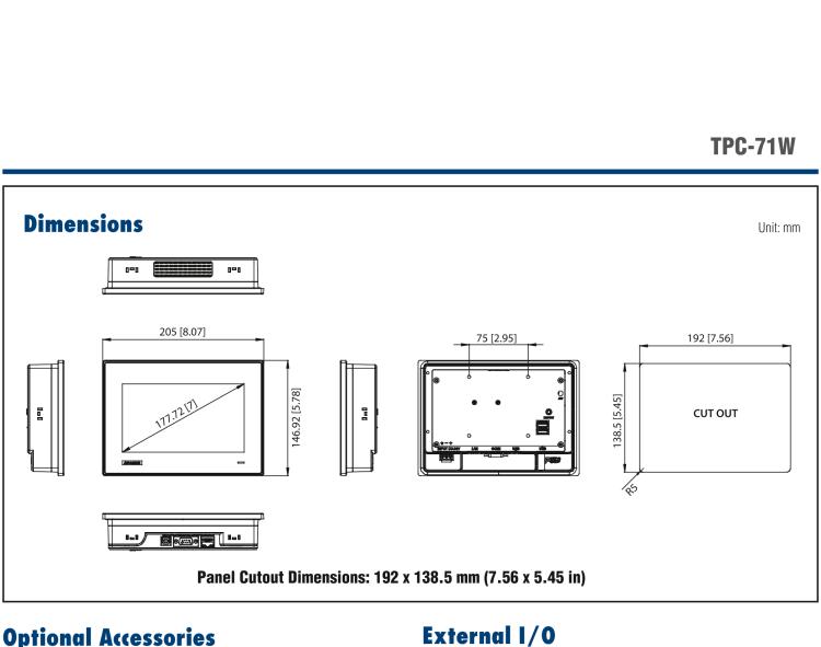 研華TPC-71W 7寸觸摸屏電腦，搭載ARM Cortex?-A9處理器