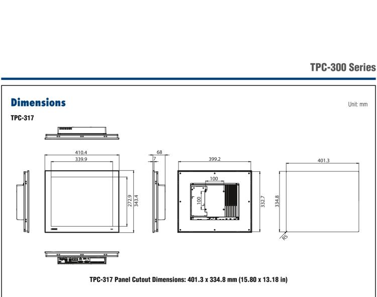 研華TPC-317 17" SXGA TFT LED LCD工業(yè)平板電腦，搭載第八代Intel?Core?i3/ i5/ i7處理器，內(nèi)置8G DDR4 RAM