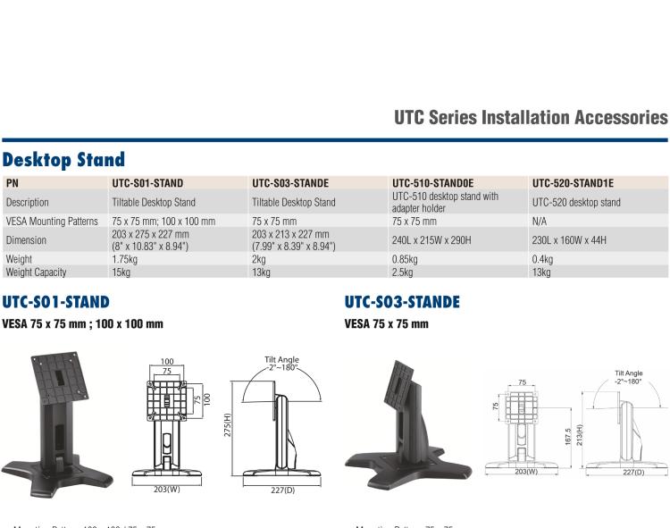 研華UTC-WALL-MOUNT2E 壁掛架 (VESA 100/200 mm)，適用于UTC 系列多功能觸控一體機(jī)