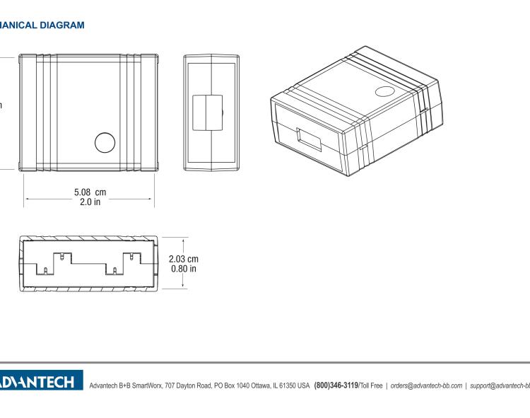 研華BB-UH401-2KV USB 2.0 2 kV隔離器，1端口，12 Mbps全速